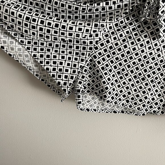 Urban Outfitters Women 8 Black White Printed Linen Blend Side-Tie Wrap Skort - Picture 5 of 13